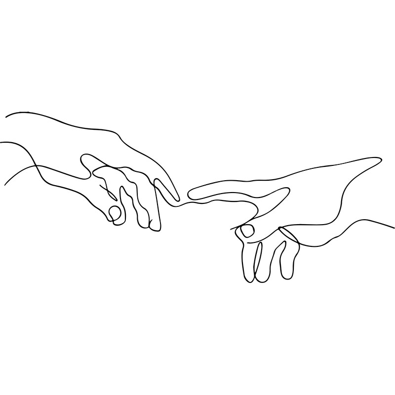 Πίνακας σε καμβά Line Art The Creation of Adam